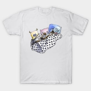 Cat Sleeping on Cat Throw T-Shirt